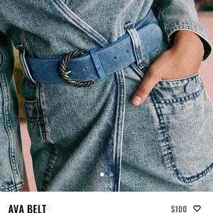 Sezane Ava Belt- Denim Sz 90